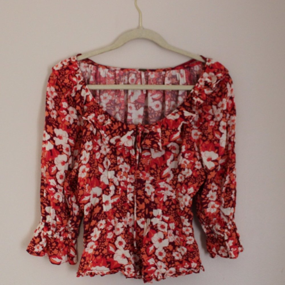 Free People Sweet Memories Floral Blouse - Picture 1 of 7
